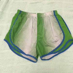 Women’s Nike Dri-Fit Green & Blue Athletic Shorts